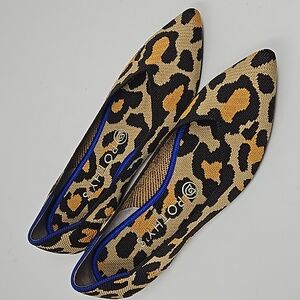 Rothy's Leopard Print Pointed Toe Flats 8